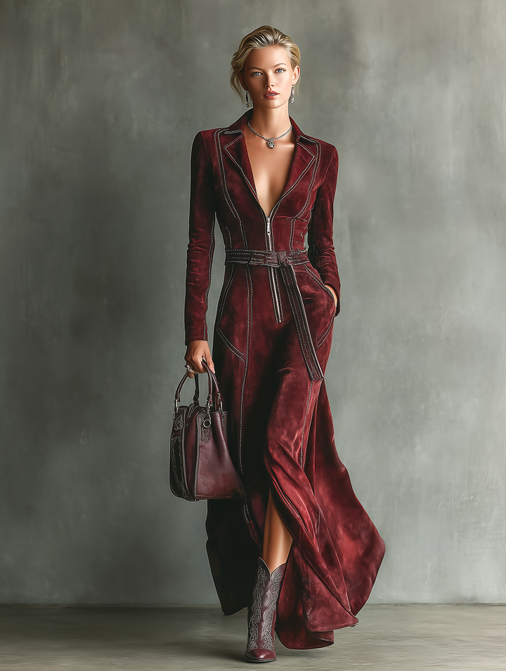 Linden Belted Waist Maxi Dress