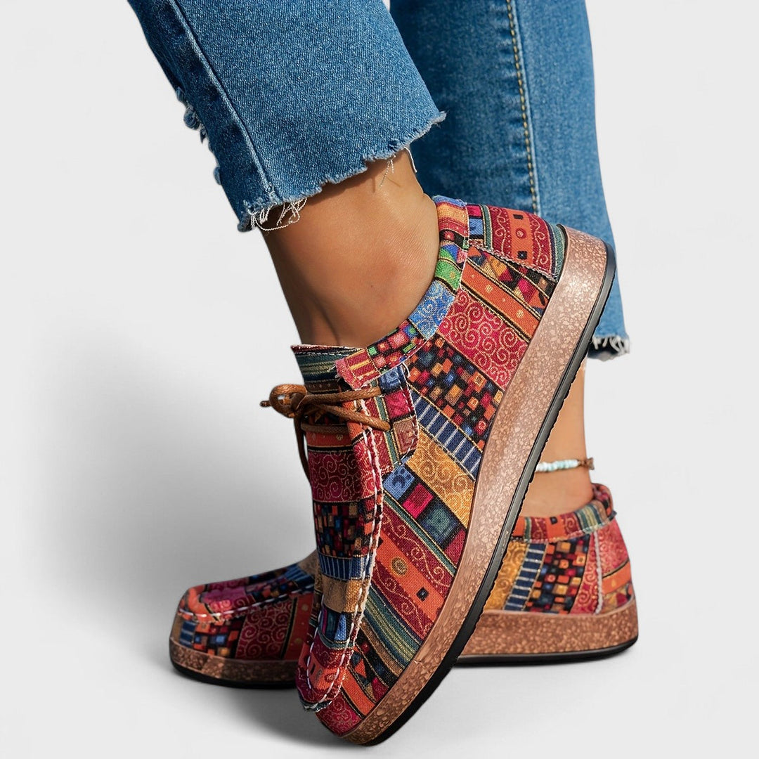 Sunniva Patchwork Platform Sneakers