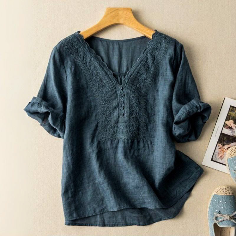Brielle Cotton-Linen Blouse