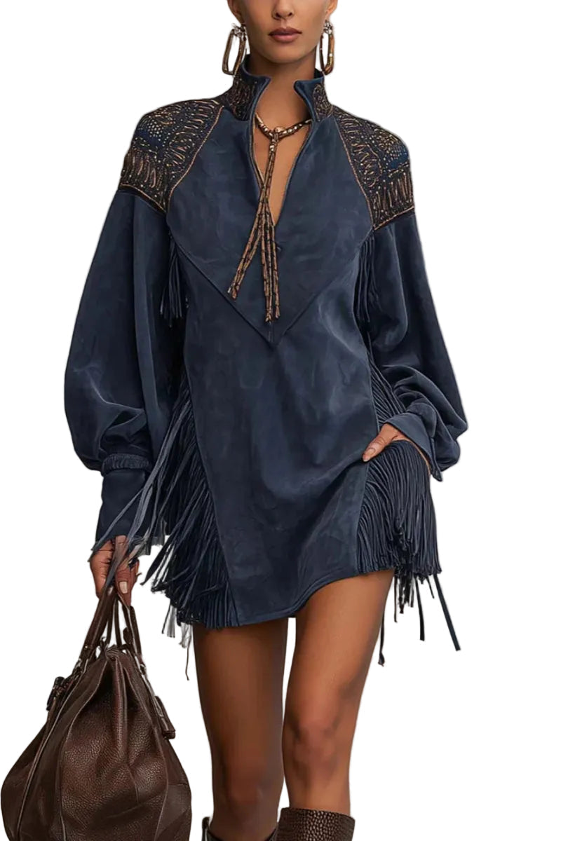 Hortense Zip Collar Mini Dress