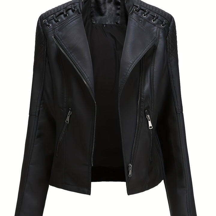 Rowena Asymmetric Zip Moto Jacket