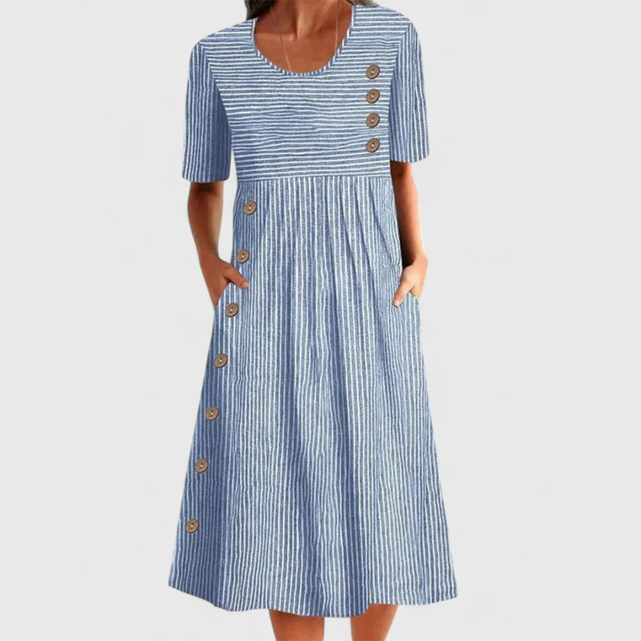 Delyth Striped Midi Dress