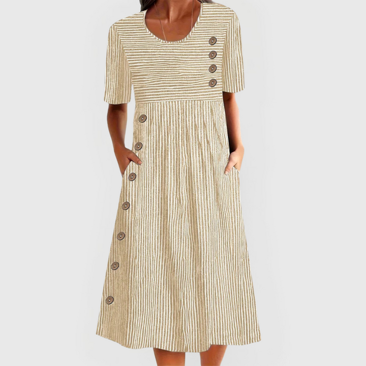 Delyth Striped Midi Dress