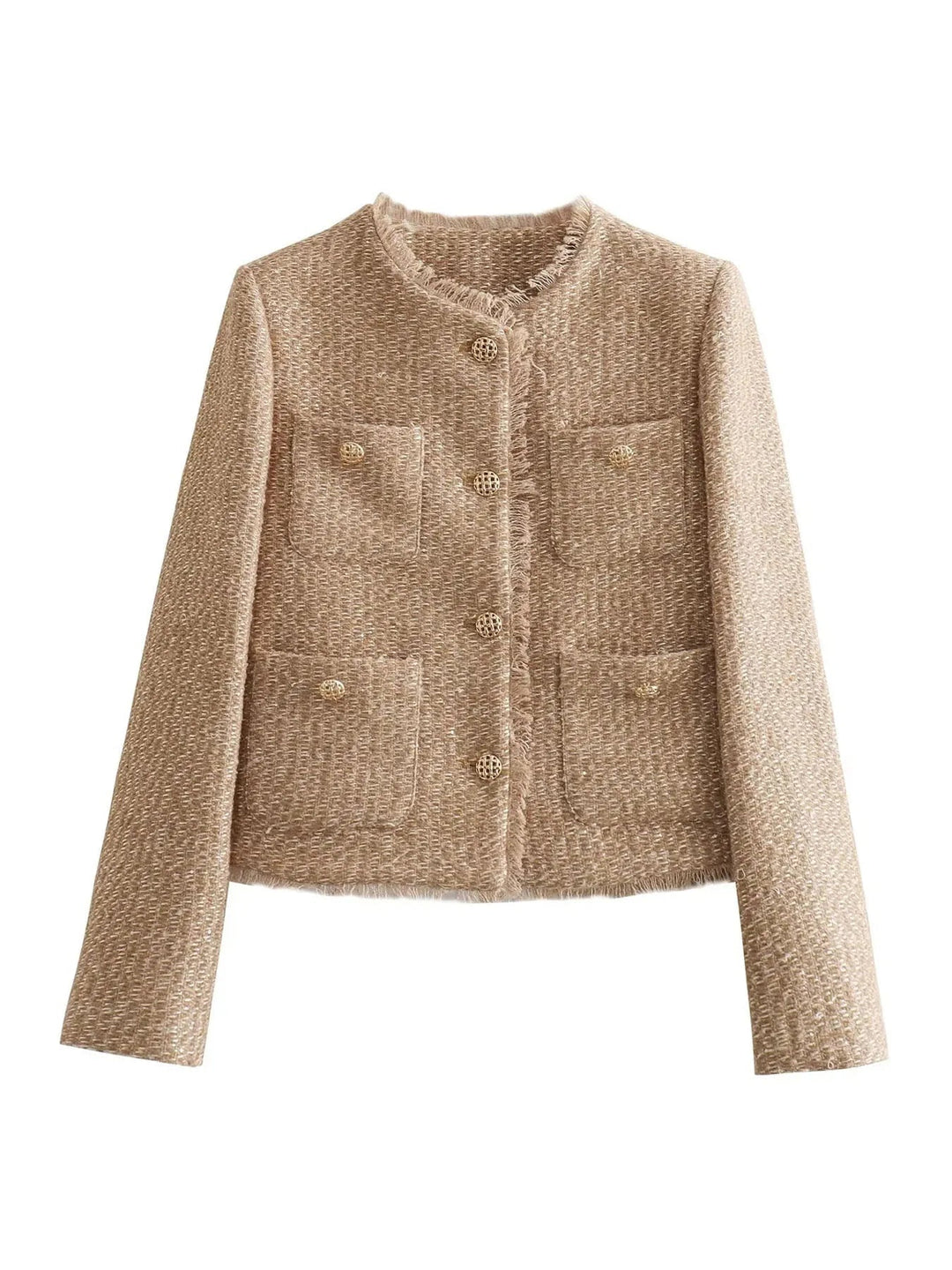 Marchelle Button Front Tweed Jacket