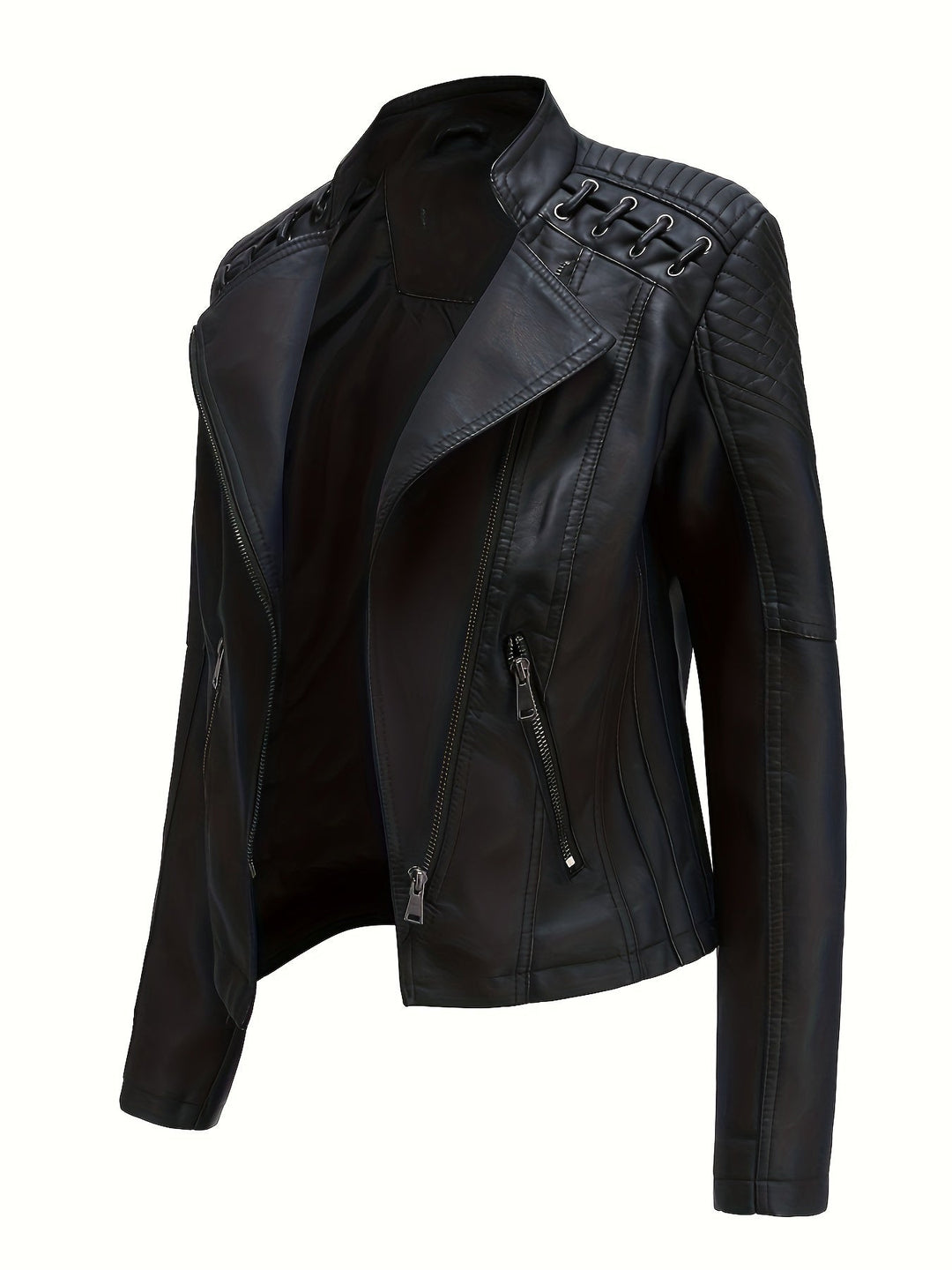 Rowena Asymmetric Zip Moto Jacket