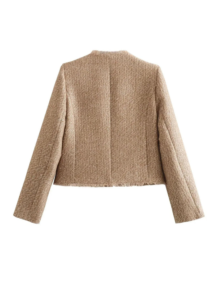 Marchelle Button Front Tweed Jacket