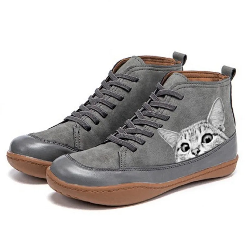 Yvette Cat Print Ankle Boot