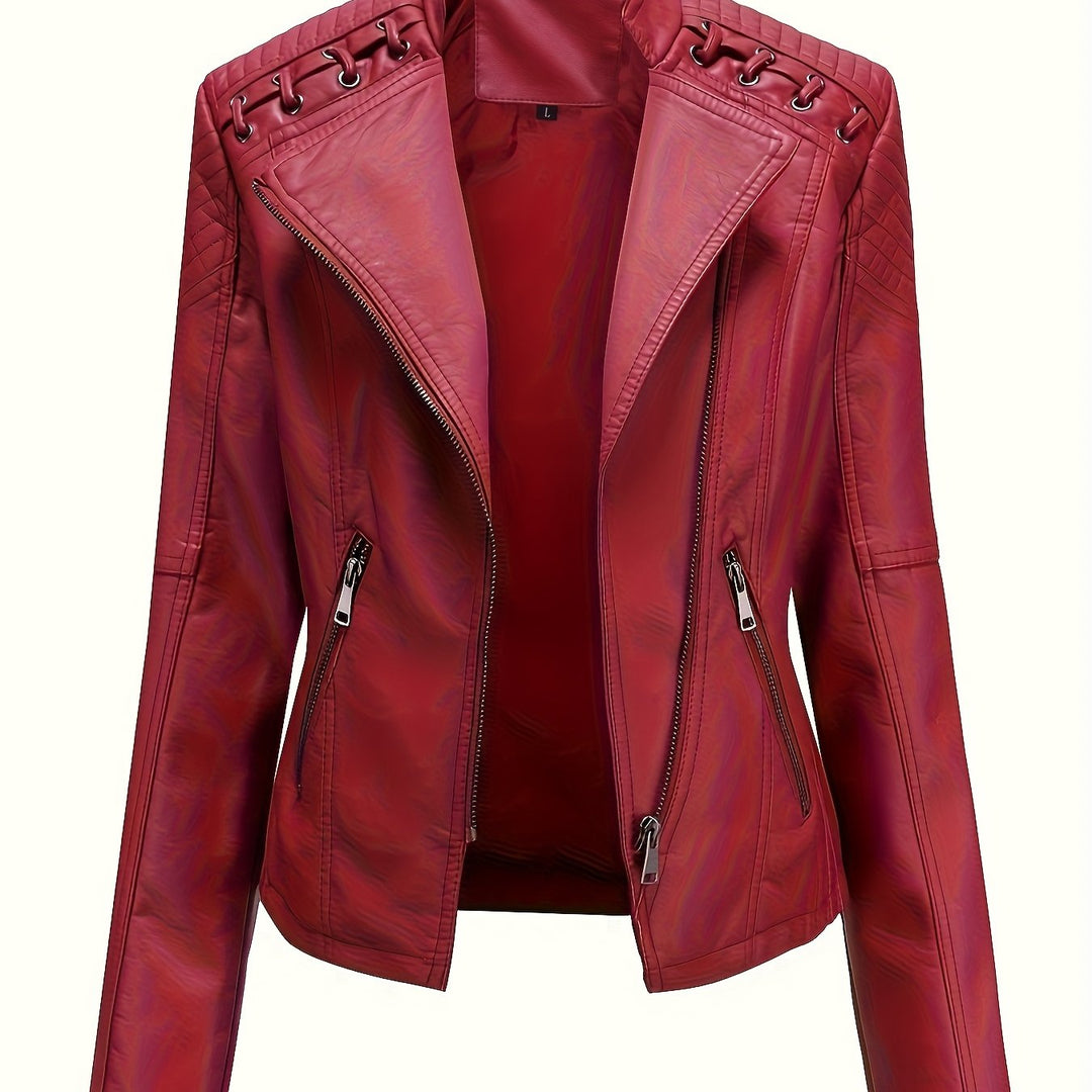 Rowena Asymmetric Zip Moto Jacket