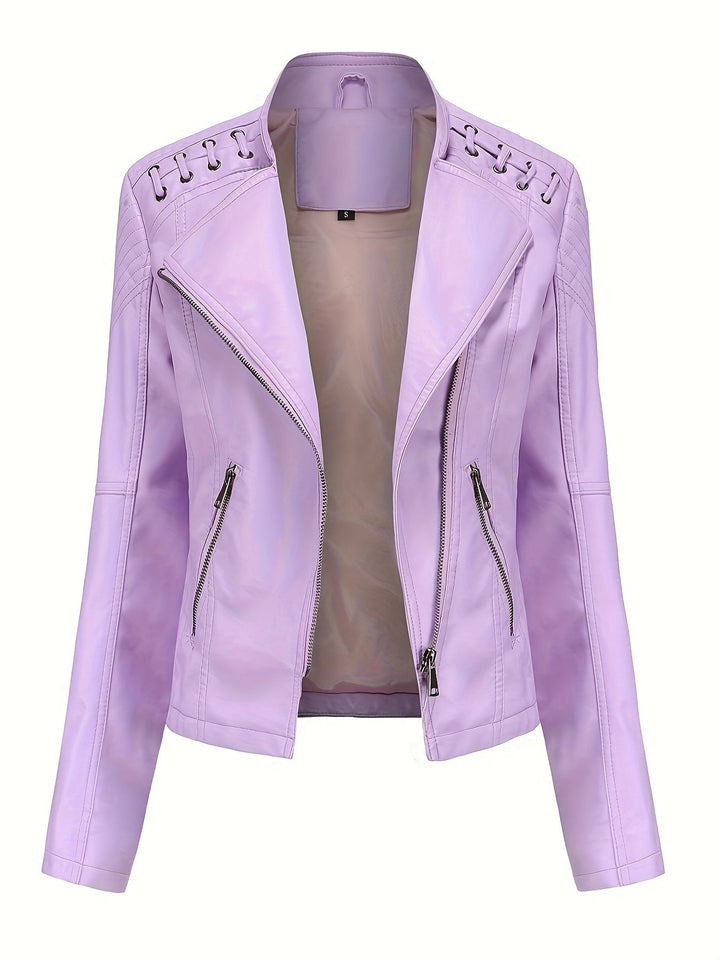 Rowena Asymmetric Zip Moto Jacket