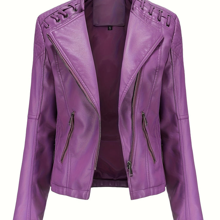 Rowena Asymmetric Zip Moto Jacket