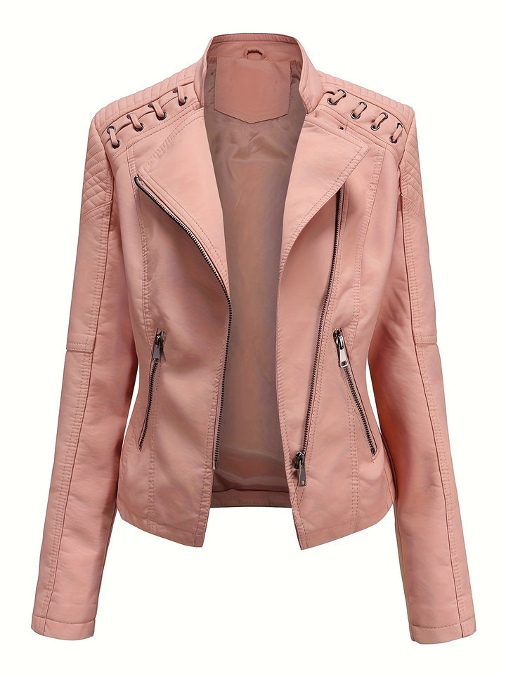 Rowena Asymmetric Zip Moto Jacket