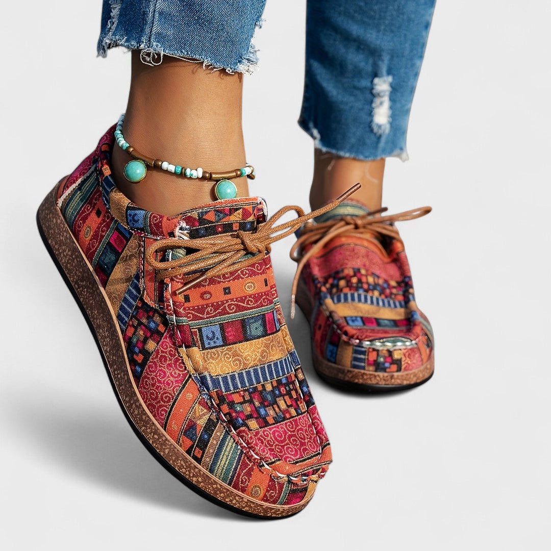 Sunniva Patchwork Platform Sneakers