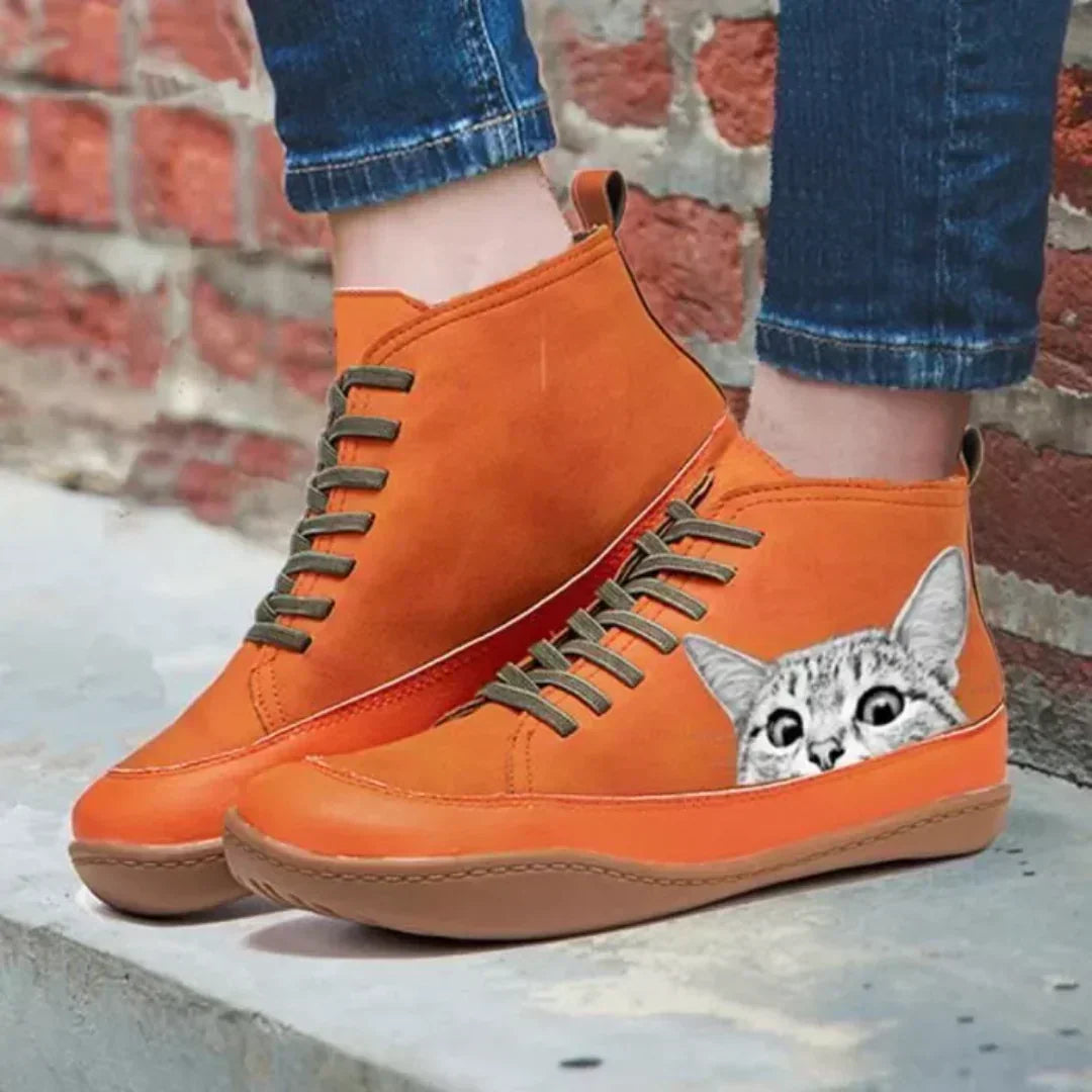 Yvette Cat Print Ankle Boot