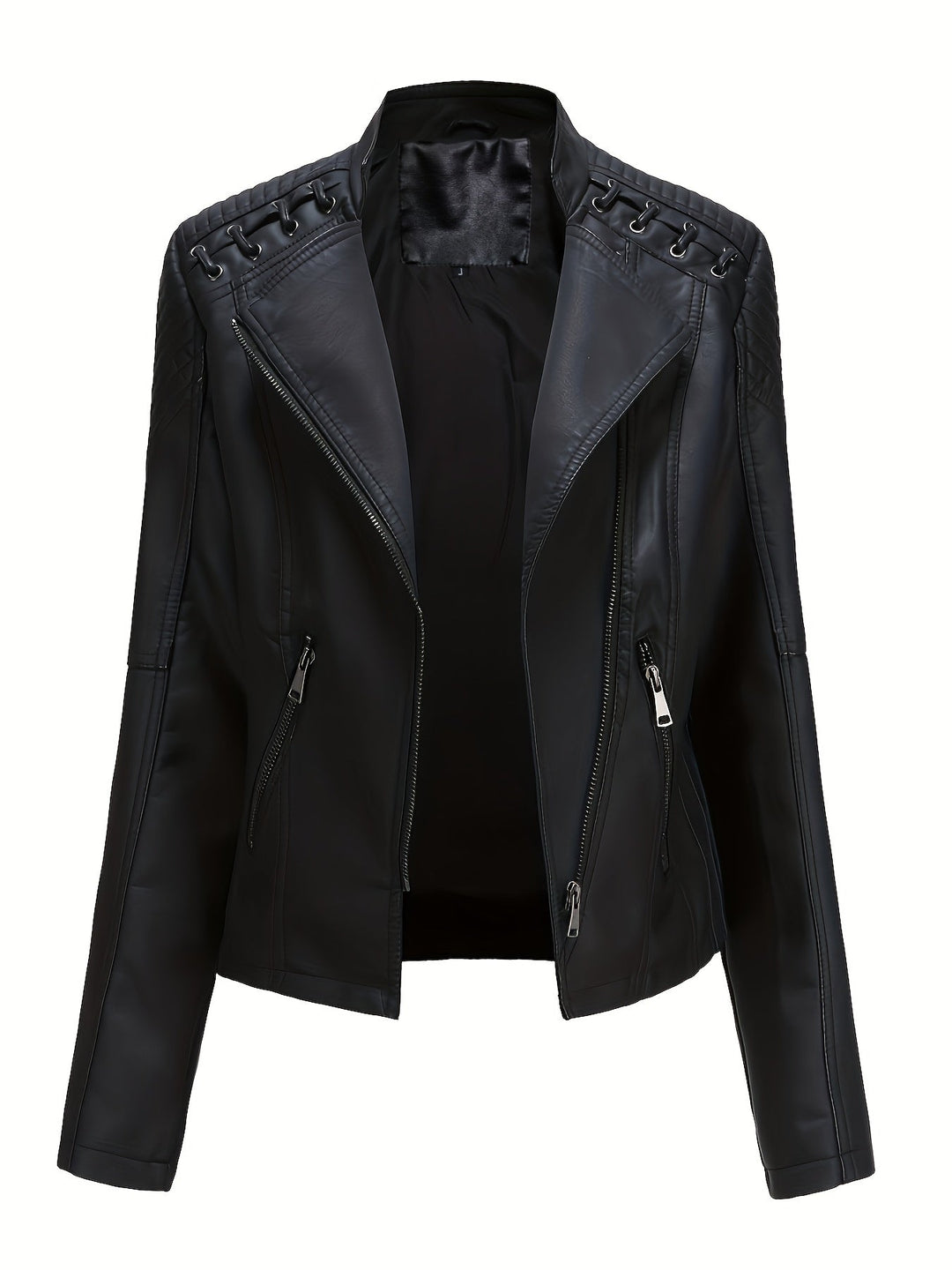 Rowena Asymmetric Zip Moto Jacket
