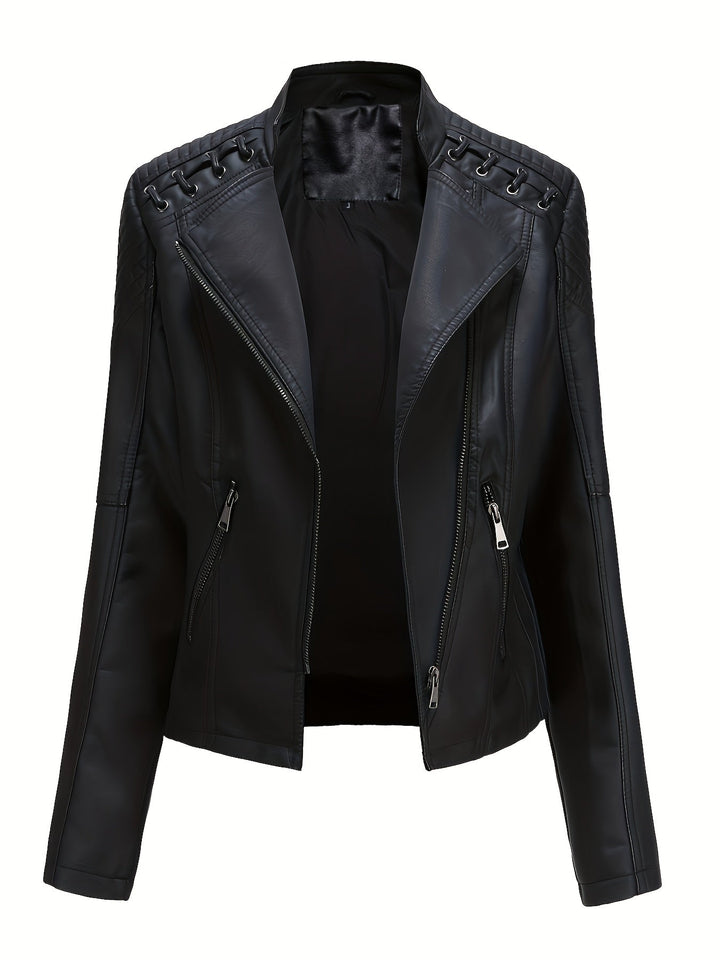 Rowena Asymmetric Zip Moto Jacket