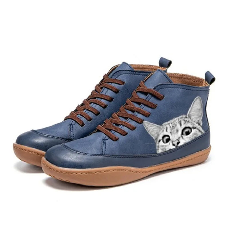 Yvette Cat Print Ankle Boot