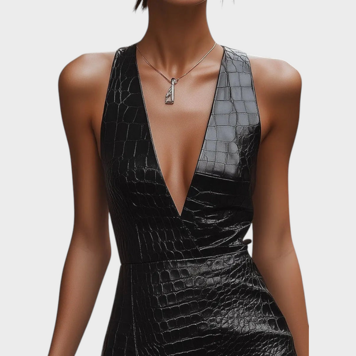 Martina Croc Embossed Mini Dress