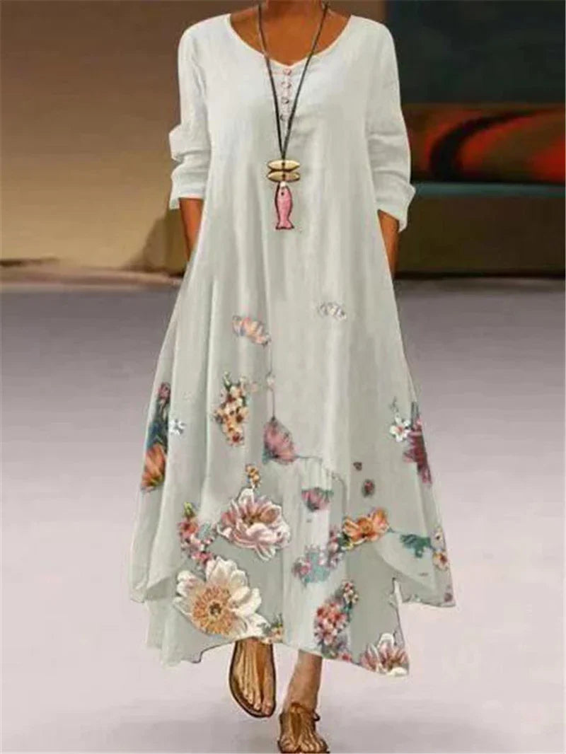 Elana Casual Floral Maxi Dress