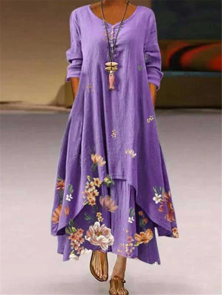 Elana Casual Floral Maxi Dress