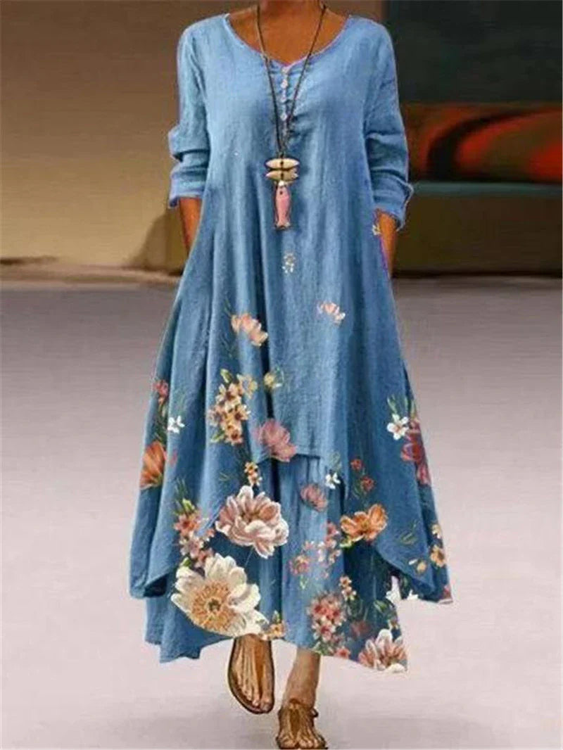 Elana Casual Floral Maxi Dress