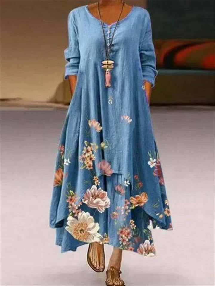 Elana Casual Floral Maxi Dress
