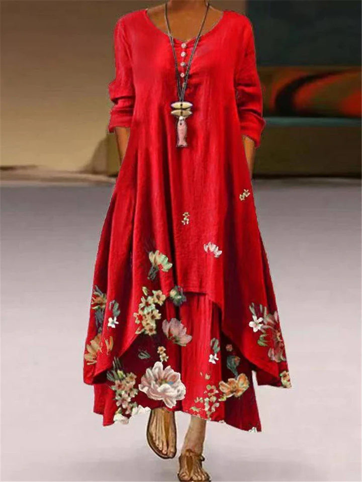 Elana Casual Floral Maxi Dress