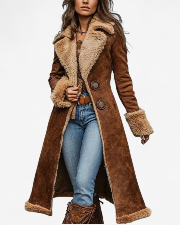 Oriane Shearling Collar Coat