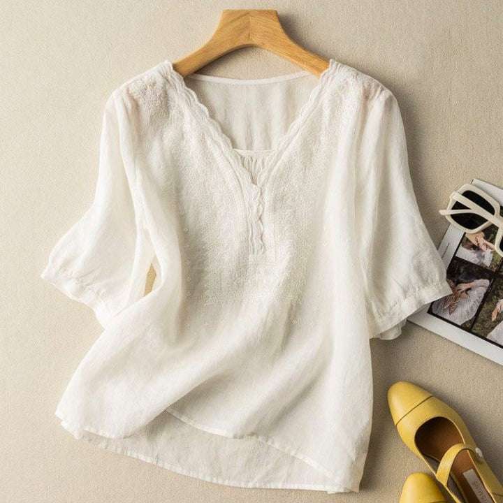 Brielle Cotton-Linen Blouse