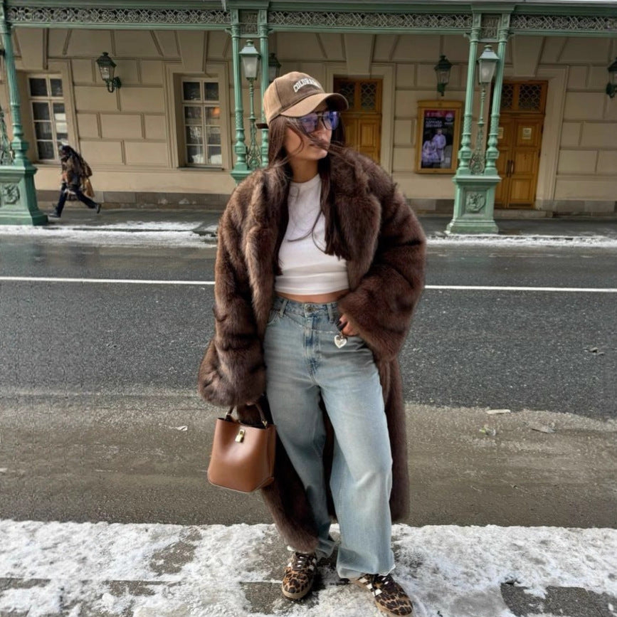 Marlena Longline Faux Fur Coat