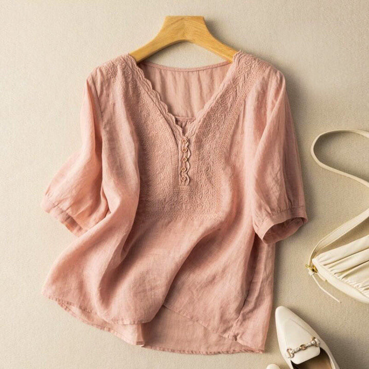 Brielle Cotton-Linen Blouse