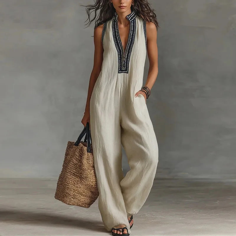 Yasmine Lace Trim Jumpsuit