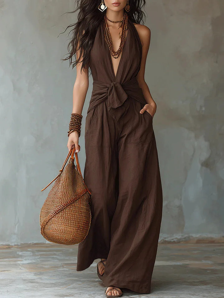 Lilith Front Tie Wide Leg Jumpsuit