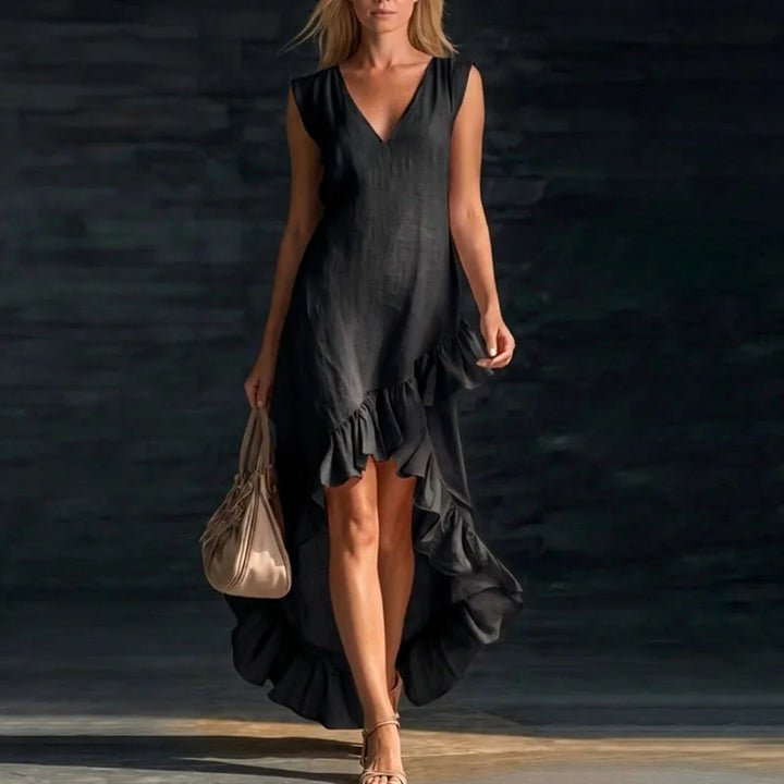 Kayla Sleeveless Ruffle Maxi Dress