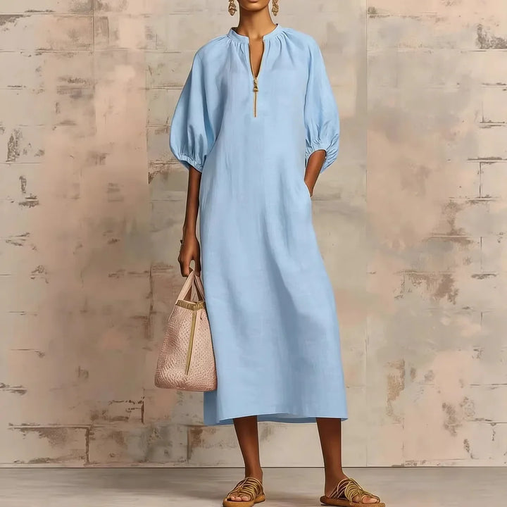 Zahara Puff Sleeve Midi Dress