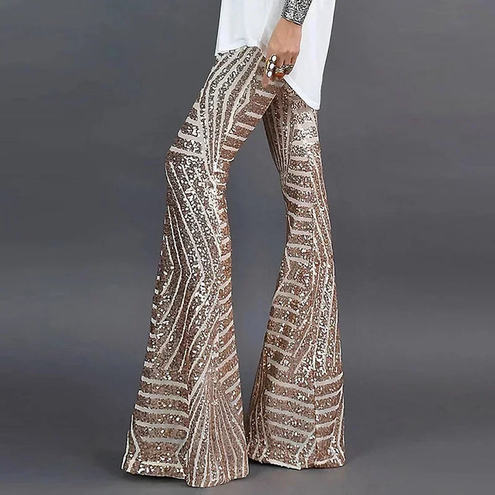 Zyla Sequin Flare Pants
