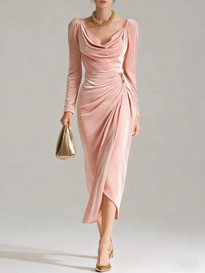 Georgia Velvet Ruched Midi Dress