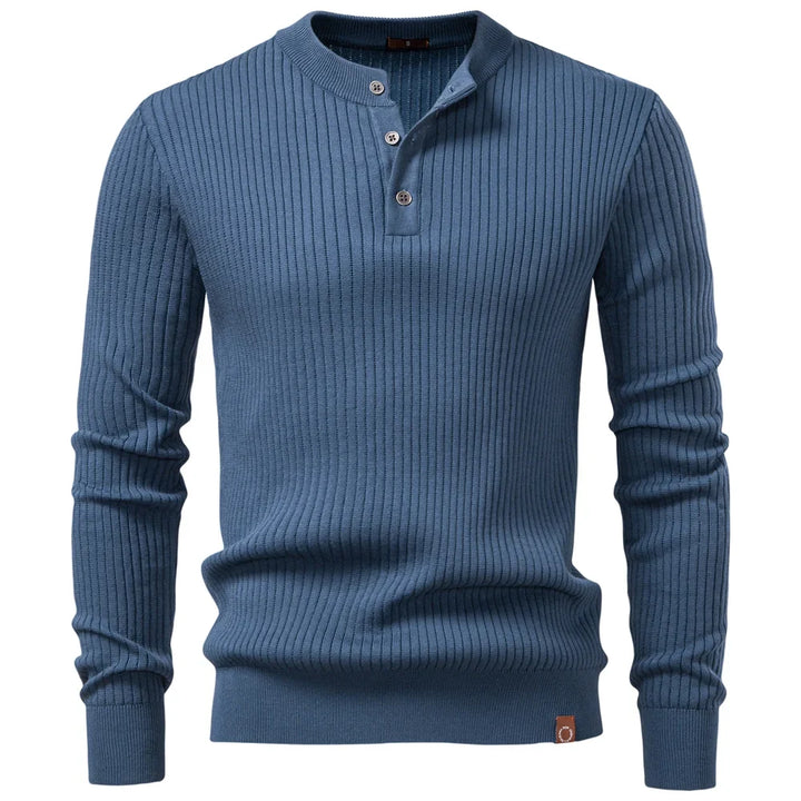 Thaddeus Ribbed Knit Henley