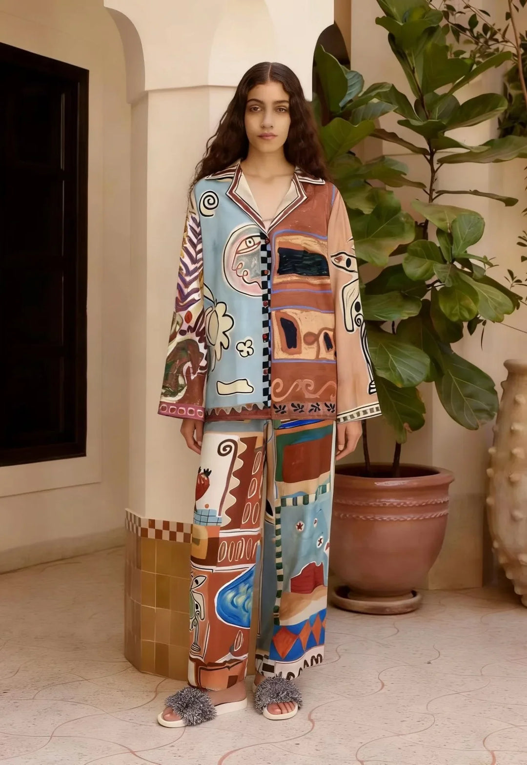 Bailey Abstract Print Trouser Set