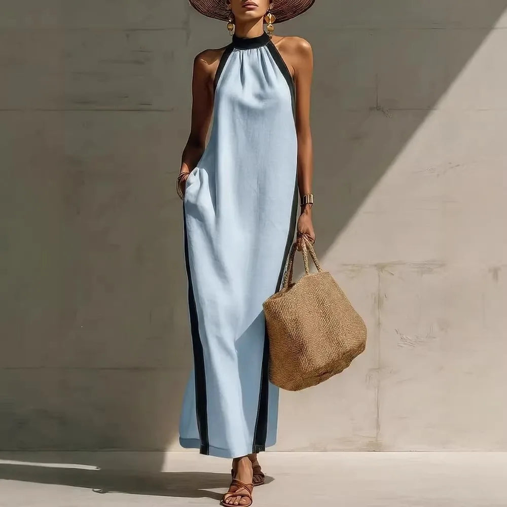 Heloise Casual Halter Maxi Dress