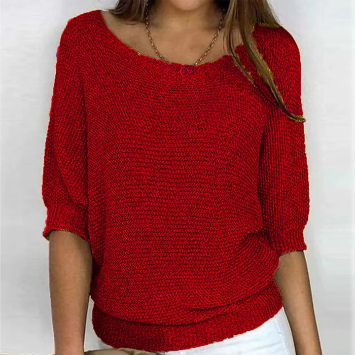 Sable Ribbed Cuff Knit Top