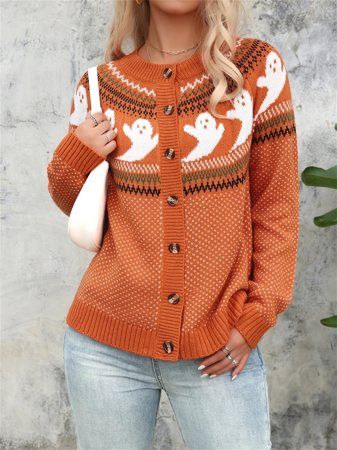 Vintage Ghost Button Cardigan