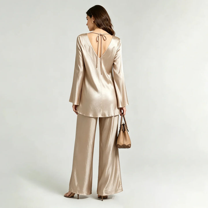 Freya Satin Wide-Leg Set