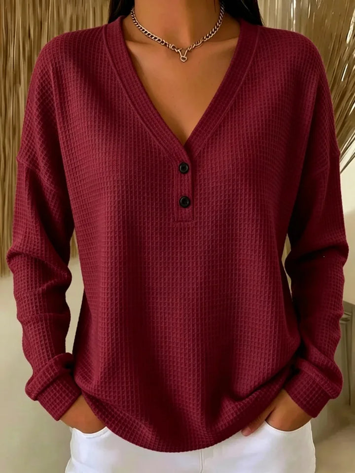 Adelaide Waffle Knit Henley