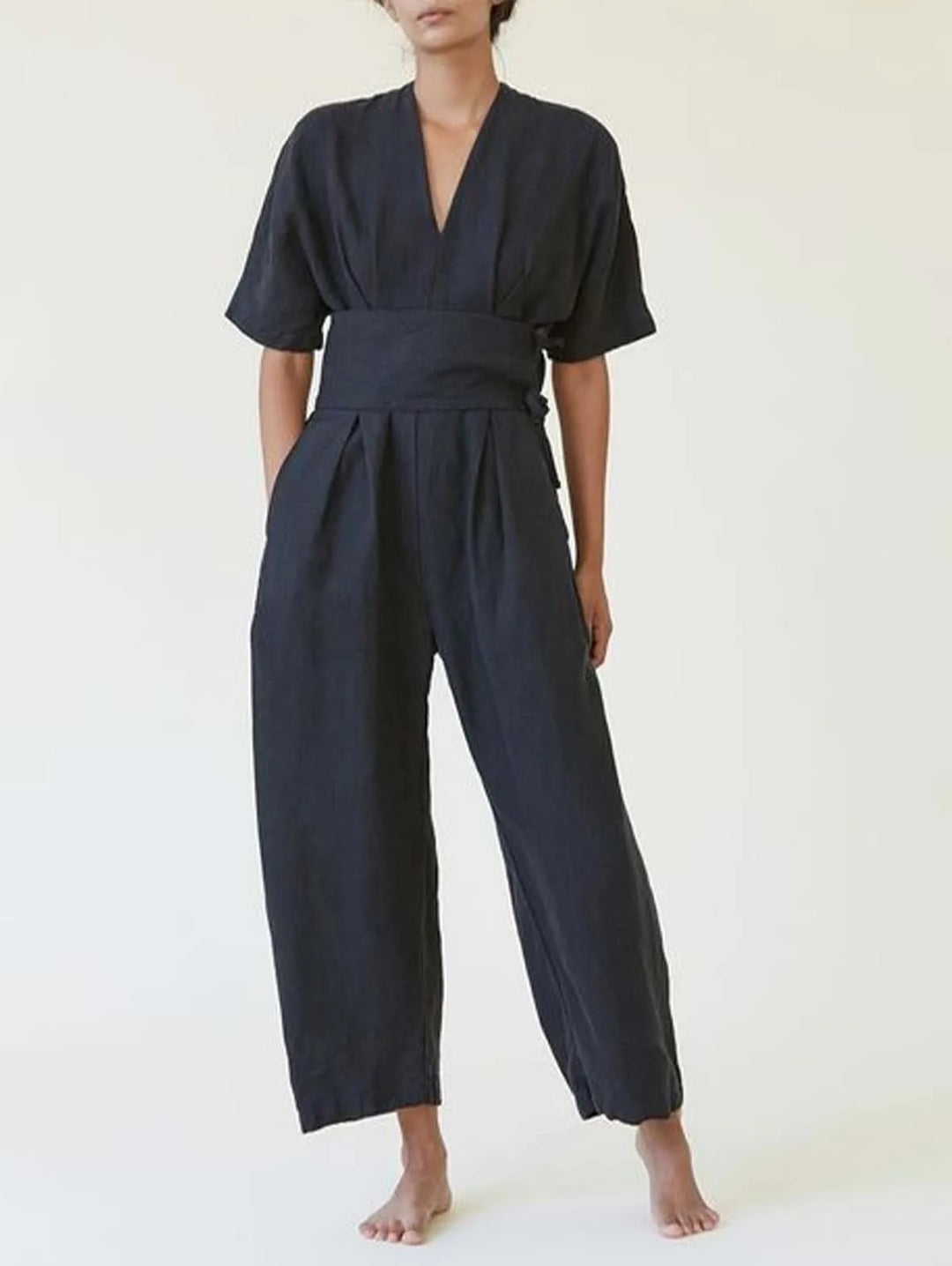 Anna Casual V Neck Jumpsuit