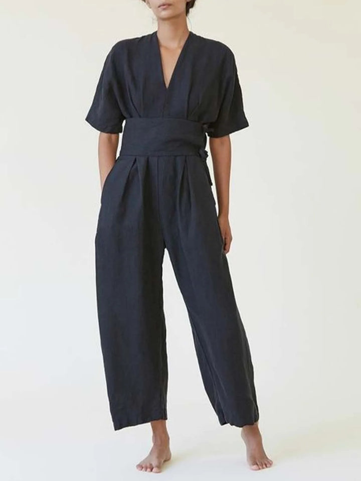 Anna Casual V Neck Jumpsuit