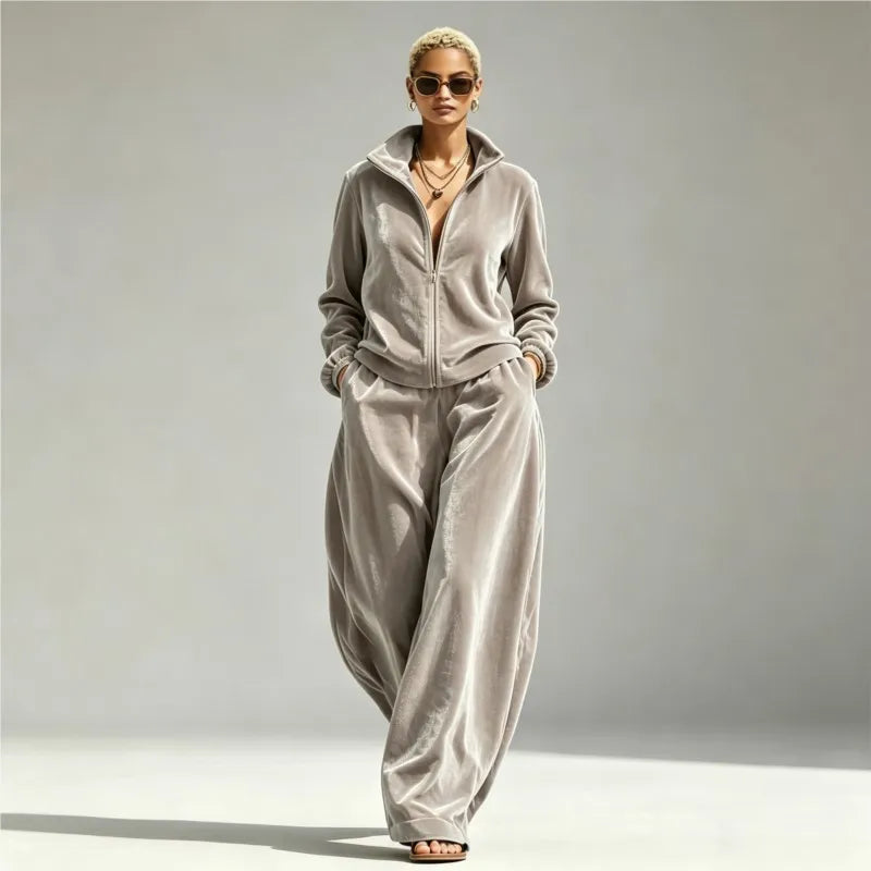 Marlene Zip Front Two-Piece Set