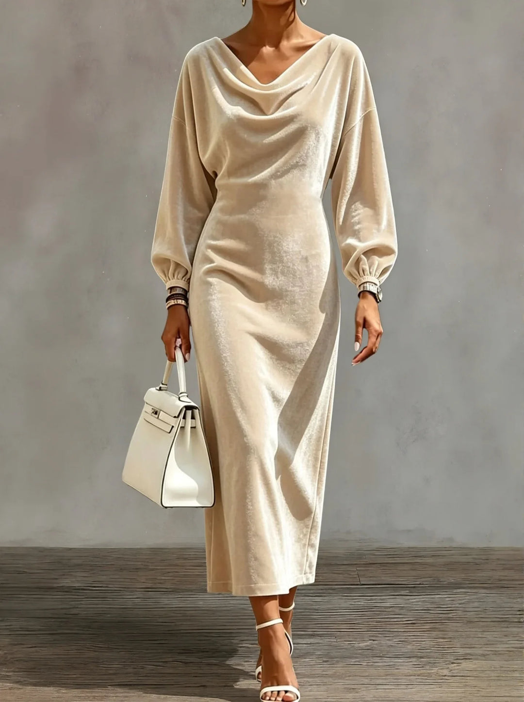 Estelle Cowl Neck Velvet Dress