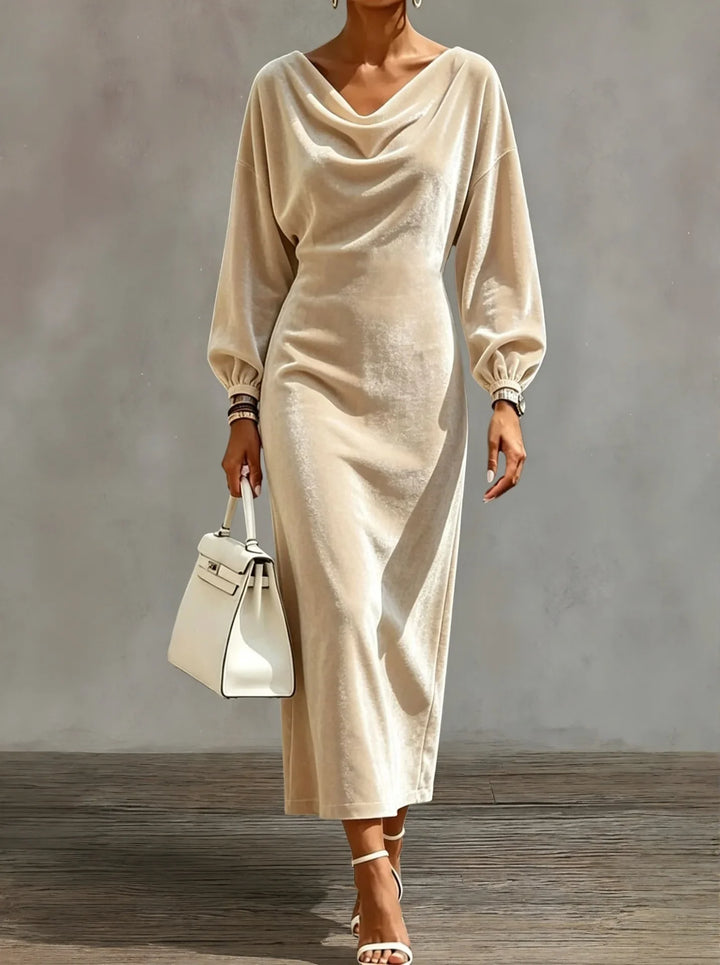 Estelle Cowl Neck Velvet Dress