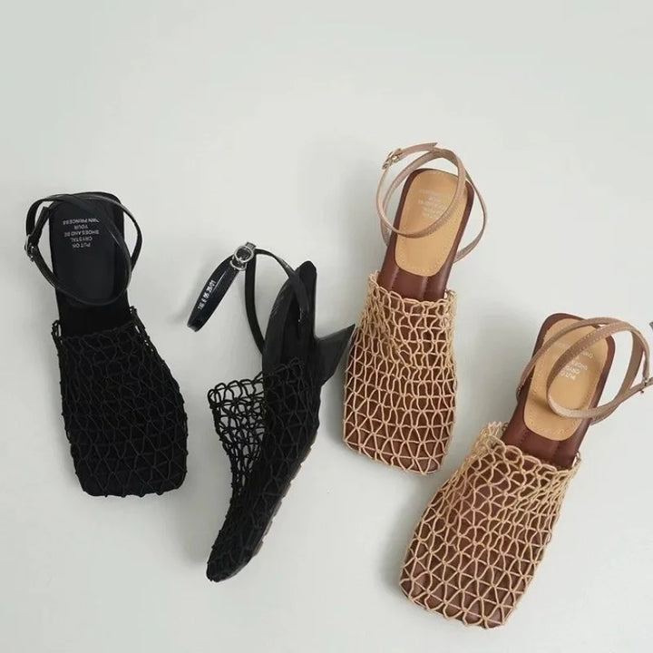 Alvina Square Toe Ankle  Summer Flats