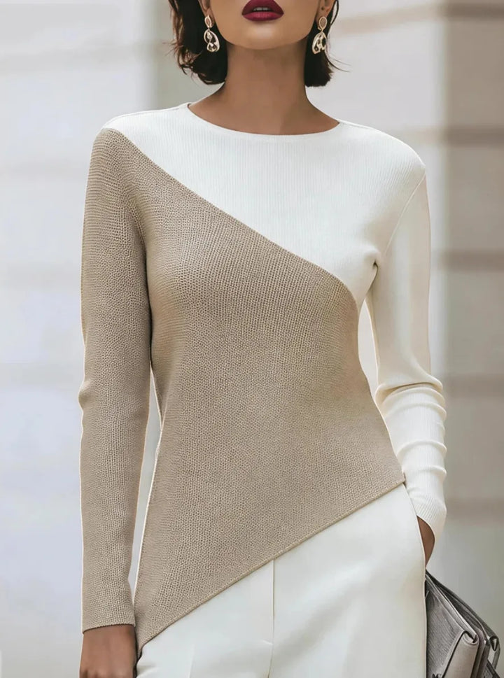 Andrea Asymmetric Contrast Top